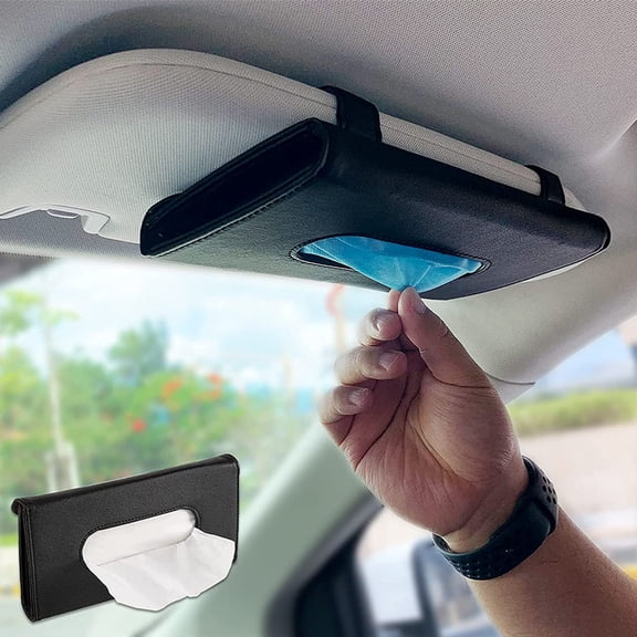 HONMEET Car Visor Wipes Case Napkin Holder 2-Pack Storage Box for Travel and Auto Accessories