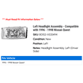 thumbnail image 2 of Left Headlight Assembly - Compatible with 1996 - 1998 Nissan Quest 1997, 2 of 2