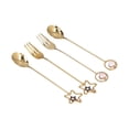 thumbnail image 1 of Dessert Fork,4Pcs/set Innovative Star Pendant Stainless Steel Spoon Tableware High Capacity, 1 of 7