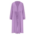 thumbnail image 5 of cocolona Womens Summer Linen Dress Long Sleeve V Neck Long Dress Fashion Casual Loose Vacation Beach Sun Dress, 5 of 6