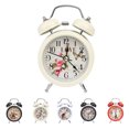 thumbnail image 4 of Reloj despertador de metal de doble campana vintage, esfera estereoscópica que no hace tictac, funciona con pilas, decoración del hogar Advancent JJ20429-01, 4 of 6