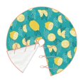 thumbnail image 3 of Salouo Lemon Blue Christmas Tree Skirt 48" Farmhouse Christmas Decorations Snowman Xmas Tree Skirt Tree Mat for Holiday Party Decor, 3 of 8