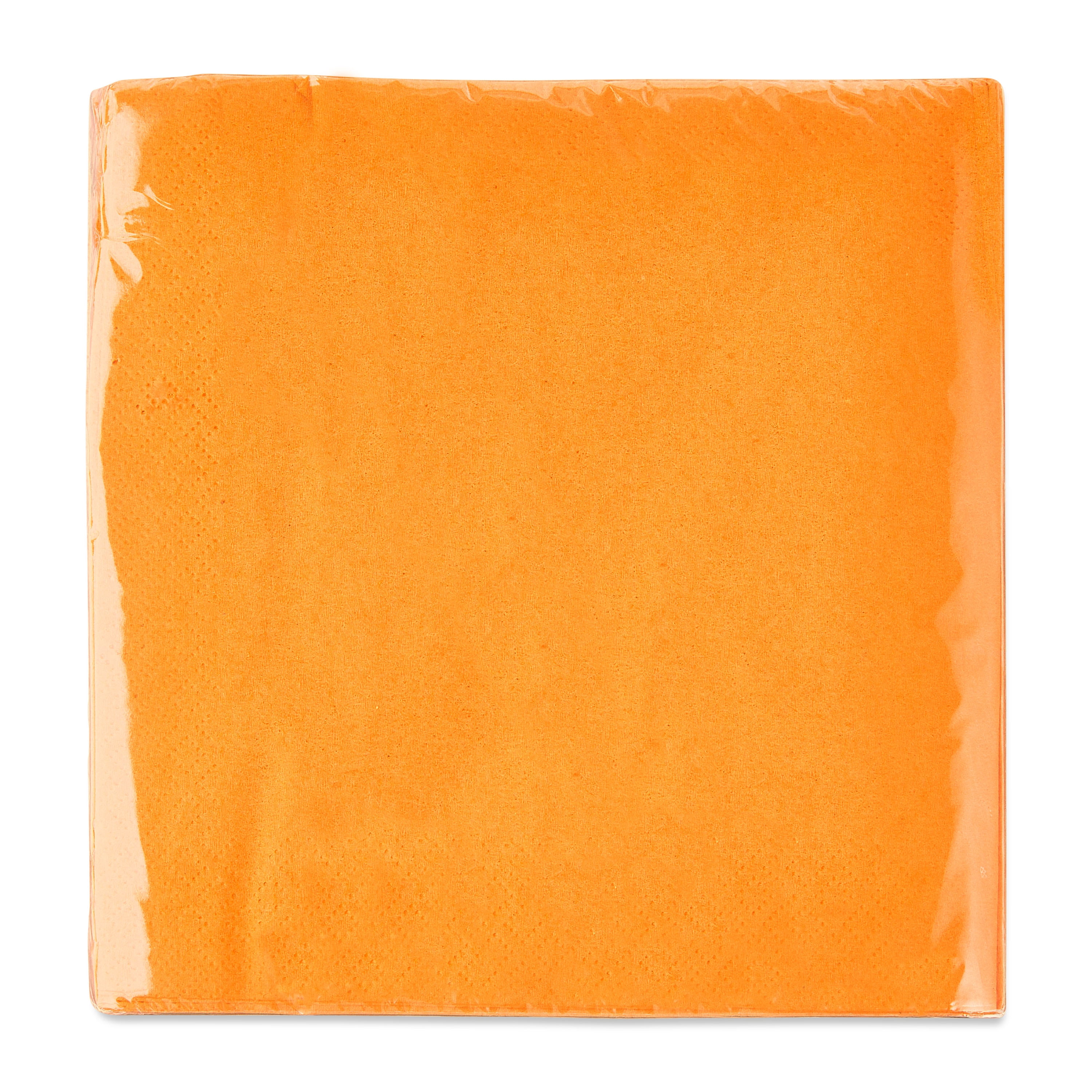 (6 pack) 24 Count 6.5IN x 6.5IN Orange Disposable Paper Napkins by Way To Celebrate
