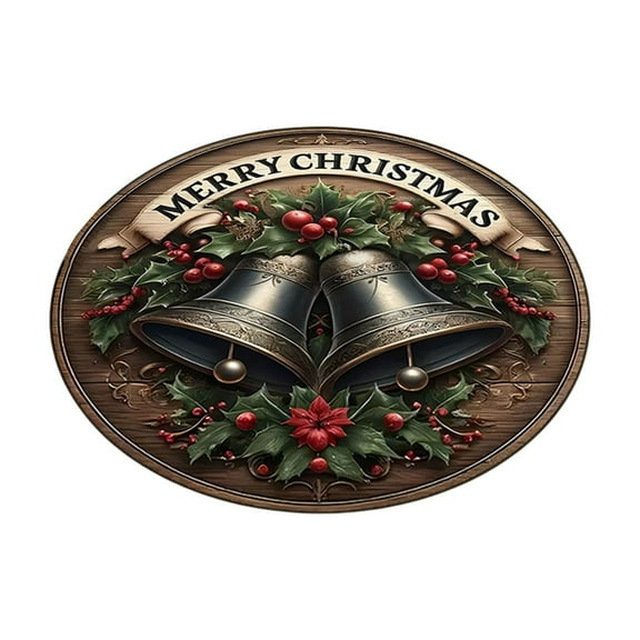 ChicYu Christmas Themed Living Room Small Carpet Round Floor Mat 15.75in Festive Christmas Patterns Rubber Backing Suitable for Living Room Coffee Table