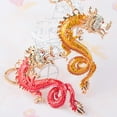 thumbnail image 2 of 3D Cartoon Dragon Pendant Keychain with Inlay Zinc Alloy Dragon Hanging Ornament Gift, 2 of 8