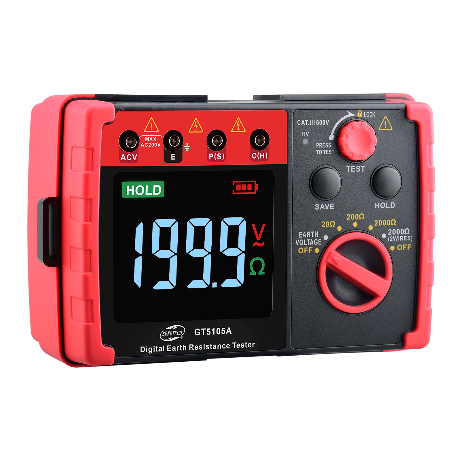 T5105A Digital Earth Resistance Tester 2000Ω Megohm Meter