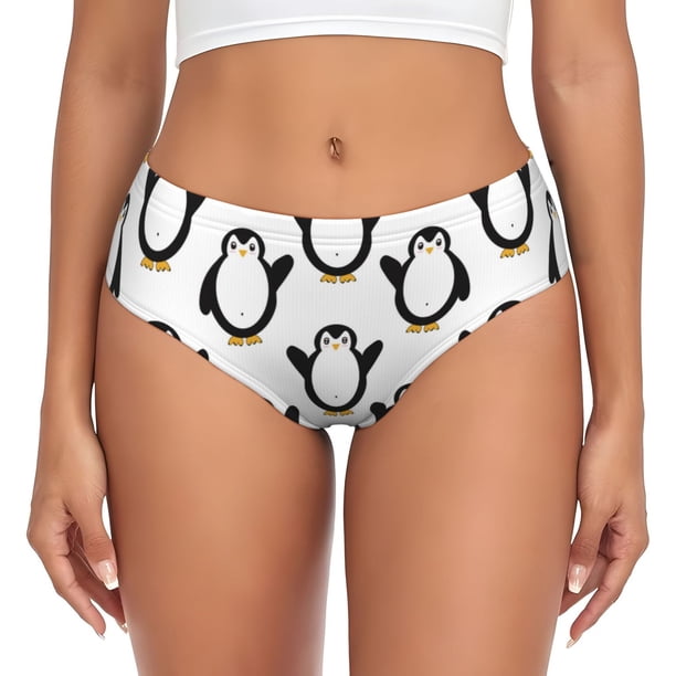 Balery Lovely Penguin Ropa Interior de Algodón para Mujer con Dibujo – Braguitas Cómodas y Elásticas, Estilo Clásico-Medium