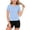 Light Blue, variant on Dagugfen Athletic Sets for Teen Girls Short Sleeve Crew Neck Tshirts Elastic Waist Stretchy Shorts Quick Drying Gym Workout Breathable Sets(14-15Years,White)