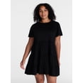 thumbnail image 2 of Time and Tru Women's and Women’s Plus Cotton Swing Dress with Short Sleeves, Sizes XS-4X, 2 of 7