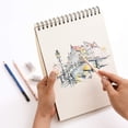 thumbnail image 5 of Cuaderno de dibujo A5, 4 cuadernos de dibujo encuadernados en espiral con tapa dura, material de dibujo, papel con páginas en blanco, adecuado para arte, acuarela, lápiz, 160 g/m², 60 páginas ER, 5 of 5