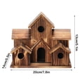 thumbnail image 3 of Bird House Birdhouses for Outdoors Bird House Kit Wren House Bluebird Nesting Box 8" Brown Wooden Birdhouse Creative Outdoor Parrot Villa Bird Feeder Decor, 3 of 6