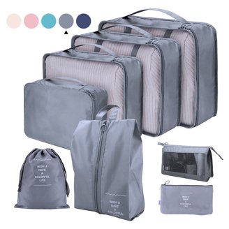 7-Piece Compressible Packing Cubes Set - Space-Saving Travel Organizer For Luggage & Home