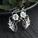 thumbnail image 1 of Pendientes de plata de loto para mujer, joyería de elfo, diseño Floral, colgante, regalo, nuevo, 1 of 4
