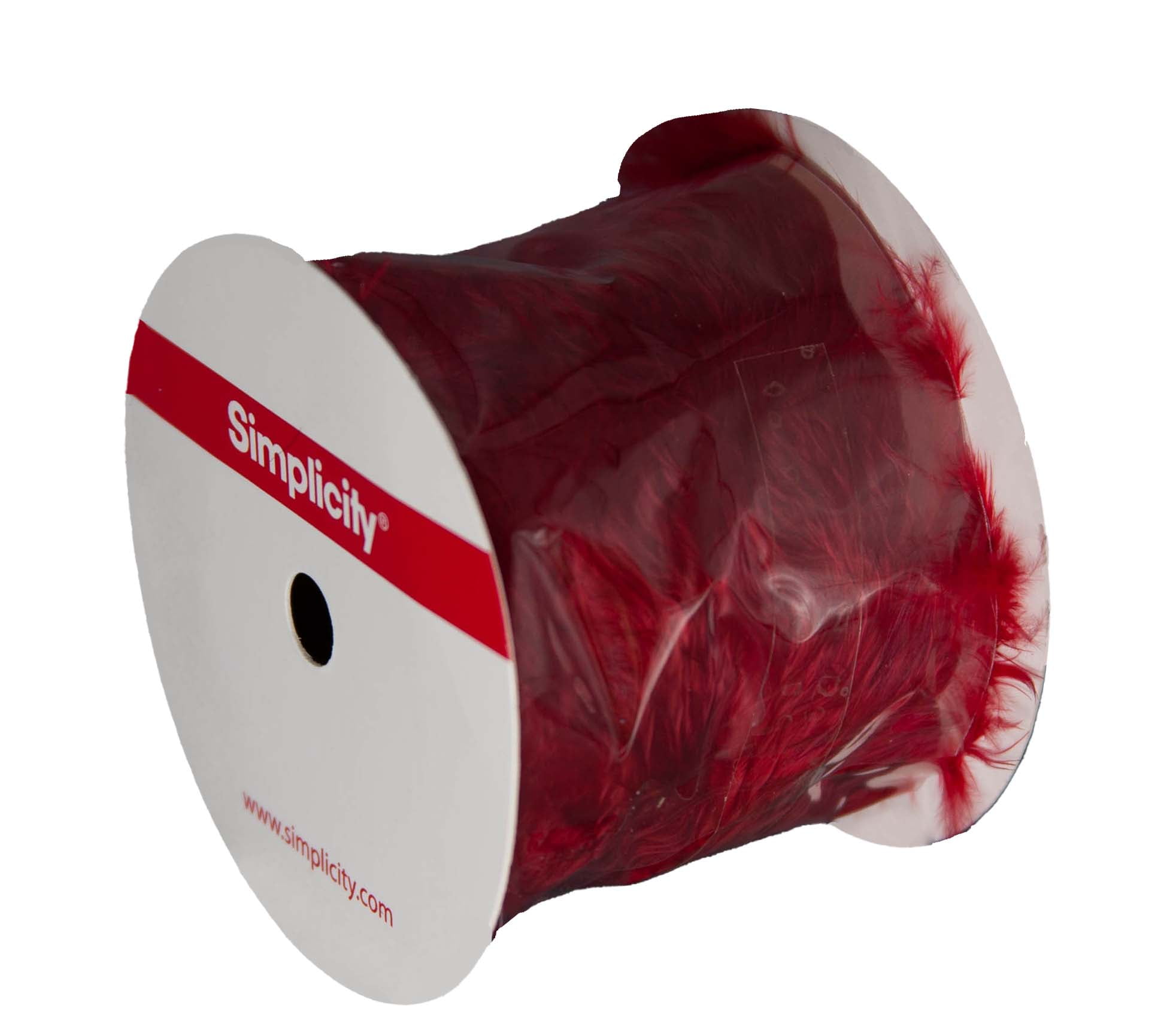 Simplicity Trim, Red 1 1/2 inch Feather Boa Trim Great for Apparel, Home Decorating, and Crafts, 2 Yards, 1 Each