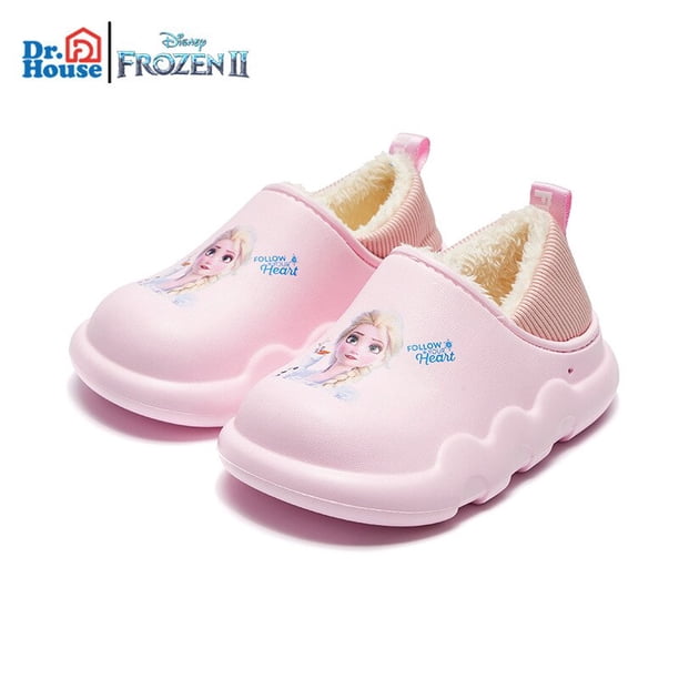 Zapatillas de algodón de invierno para niños de Disney, zapatillas impermeables para niñas y bebés, zapatos casuales antideslizantes bonitos de princesa elsa para el hogar, plantilla 200 de 20cm Gao Jinjia LED