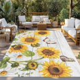 thumbnail image 2 of Yellow Sunflowers Outdoor Rug for Patio/Deck/Porch, Non-Slip Large Area Rug 6 x 9 Ft, Vintage Country Flowers Butterfly Wood Board Indoor Outdoor Rugs Washable Area Rugs, Camping Rug Carpet Runner, 2 of 8