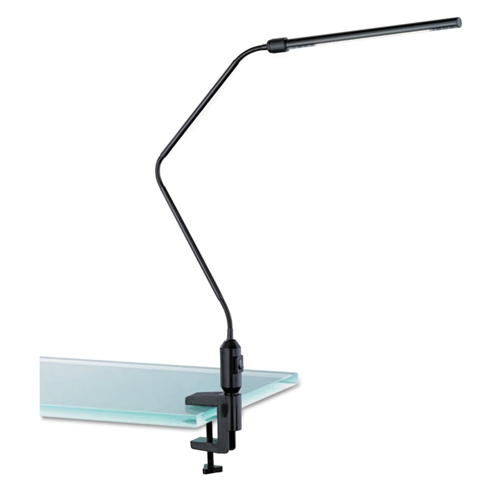 Universal LED Desk Lamp With Interchangeable Base Or Clamp 5 1/8" x 21 3/4" x 21 3/4"  Black