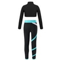 thumbnail image 2 of Yeahdor Kids Girls Long Sleeve Crop Top with Color Block Leggings Active Set Skating Workout Sports Suit, 2 of 7