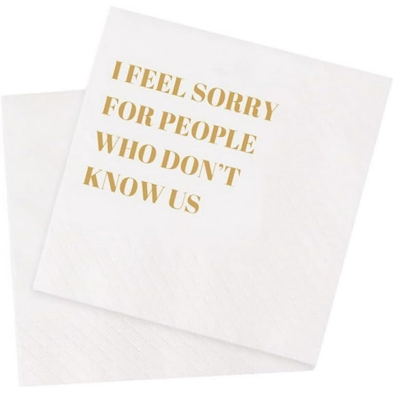 20pcs Funny Cocktail Napkins Funny Quotes Saying Disposable Paper Party Napkins 5 x 5 5"x5"