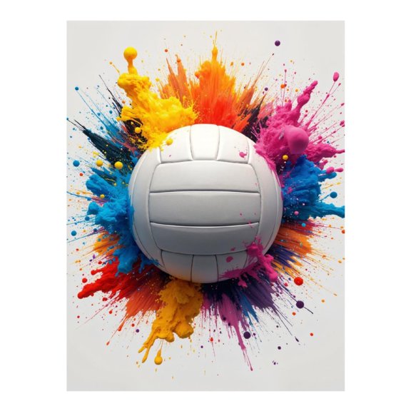 Diamond Art Kit for Adults, Colorful Volleyball Paint Splash Diamond Painting for Adults Beginners, 5D DIY Diamond Art Painting Kits, Colorful Diamond Painting Craft for Home Decor 12x16