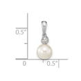 thumbnail image 2 of 14k White Gold 6-7mm Round White Saltwater Akoya Pearl .05ct. Diamond Pendant Necklace Pendant for Women, 2 of 2