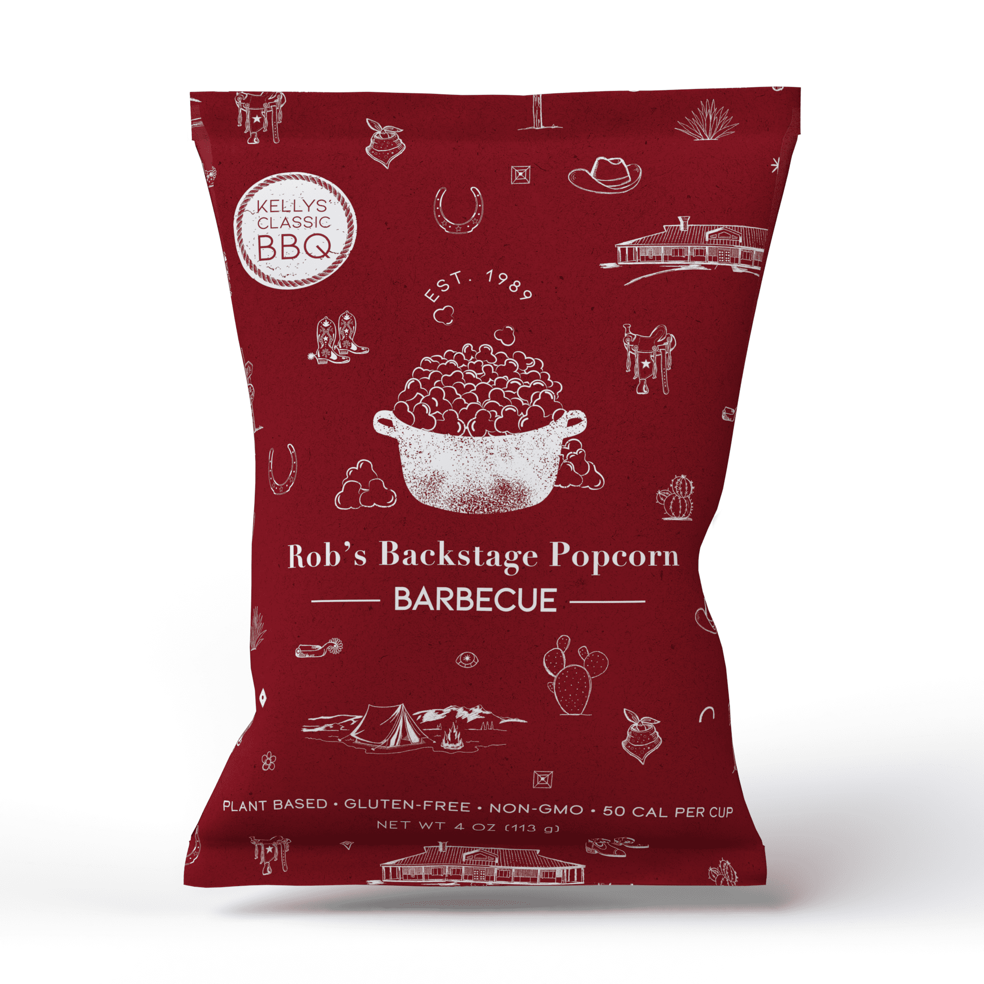 Rob's Backstage Popcorn Gluten Free, Kelly's Classic BBQ Barbecue, 4 oz