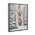 thumbnail image 3 of Stupell Industries Seasonal Deer Winter Landscape Holiday Painting Gray Floater Framed Art Print Wall Art, 3 of 6