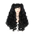 thumbnail image 1 of wonima44 JoneTing Black Ponytail Wig【+ Hair Cap】 Black Curly Wig for Women Long Curly Black Wig with Clip-on Ponytails for Halloween Princess Costume Adult Hair for Party Dress Up for Coser Costume, 1 of 1