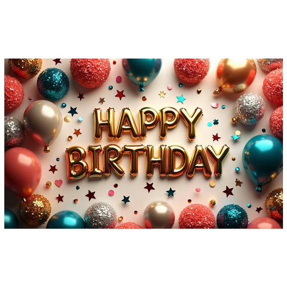 LUUFILx Happy Birthday Party Decorations Balloons Banners Colorful Pom Poms Backdrop Celebration Supplies Festive Background Photography Props Party Decor