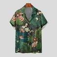 thumbnail image 2 of Independence Day Hawaiian Shirt for Men Summer Patterns Print Short Sleeve Button Down Shirts Tops Lightweight Relaxed Fit Elastic Tees for Beach Vacation, 2 of 5