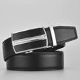 thumbnail image 5 of Men's Belt, Silver Buckle Leather Belt for Men, Adjustable Automatic Buckle Belt 3.5cm * 130cm (Box Included), Business Leather Belt, Holiday Gifts Ma, 5 of 5