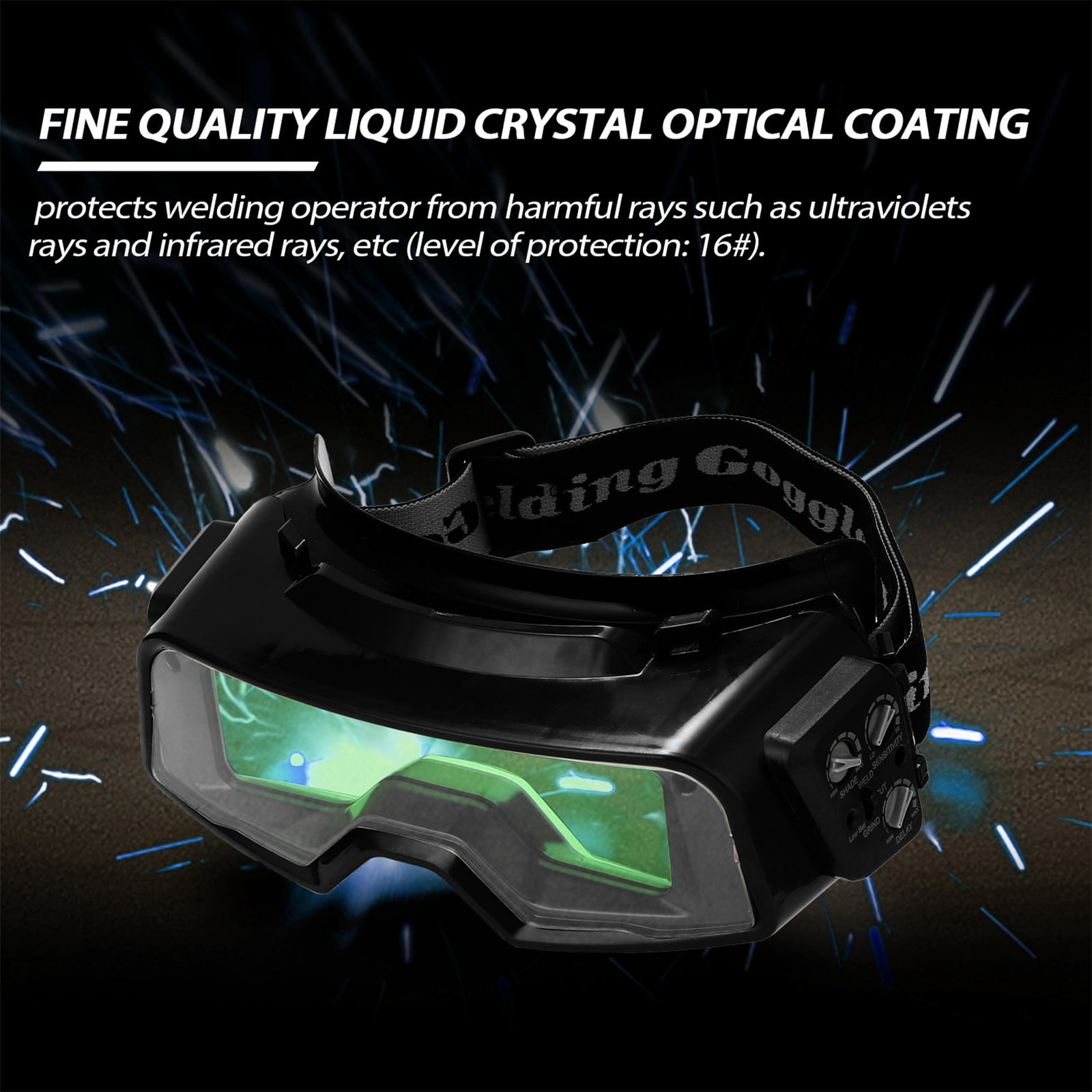 Adjustable Auto Darkening Welding Safety Goggles Protective Glasses Light Weight Design for Various Welding Processing