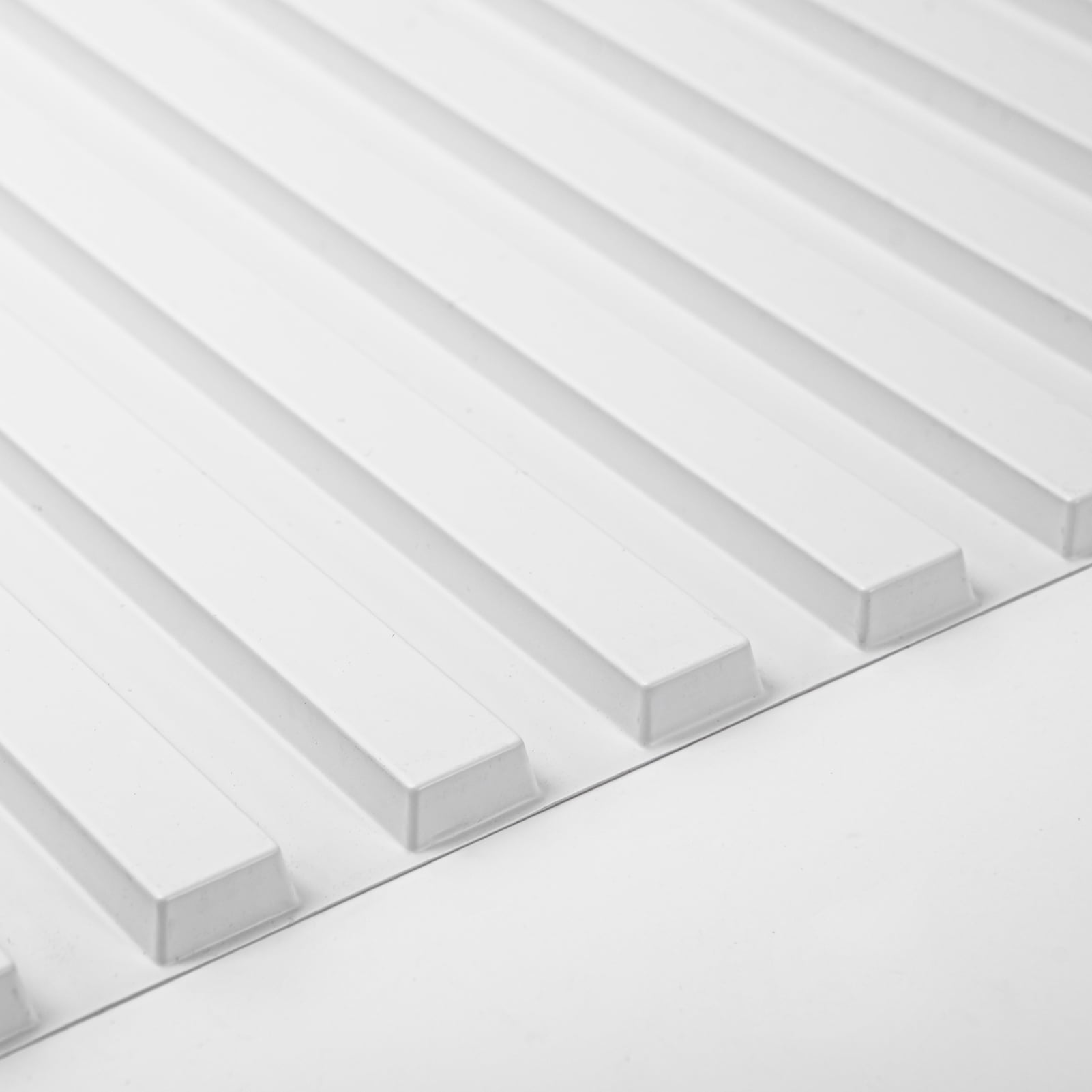 Art3d 3D Slat Wall Panels, White, 19.7x19.7in, PVC, 12 Pieces, Pack