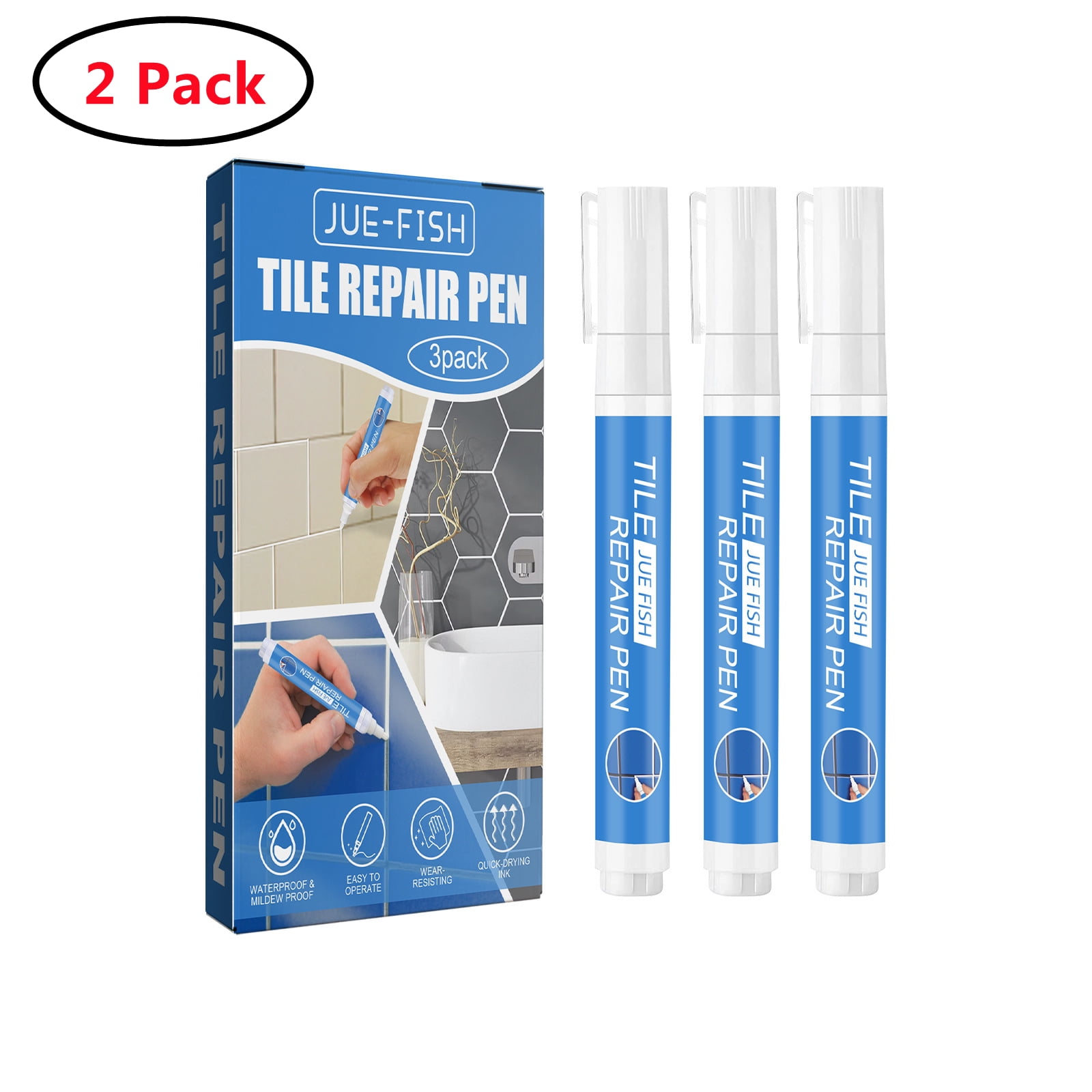 2 Pack Tile Grout Pen Tile Grout Repairs Tile Grout Paint Pen Renew