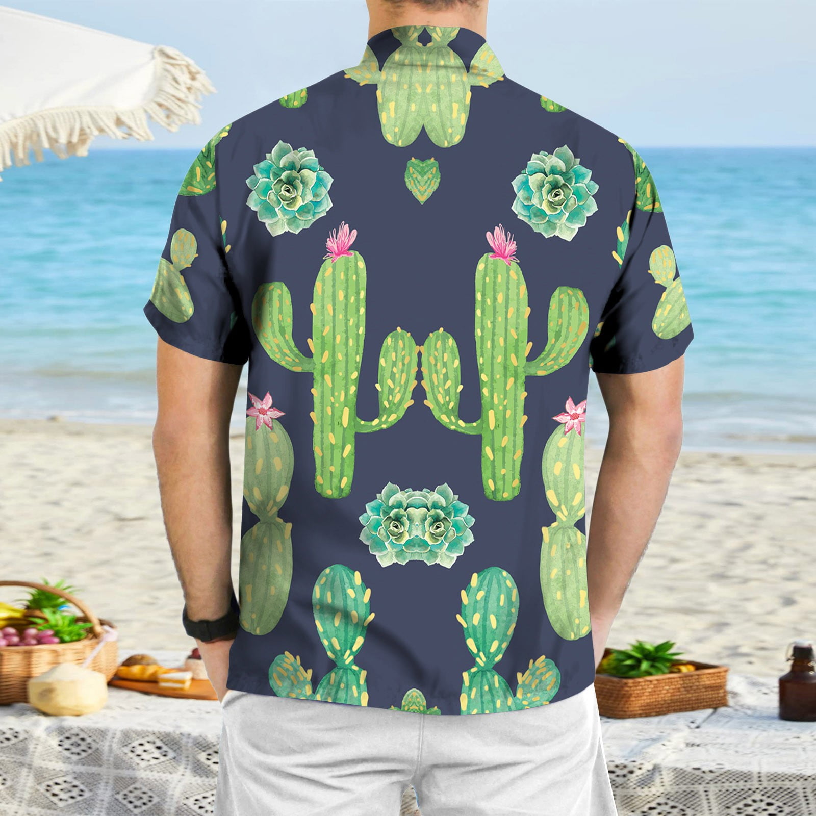 NECHOLOGY Men's Casual Button-Down Shirts Pfg Shirts For Men Men's Cotton  Button Down Short Sleeve Hawaiian Shirt 