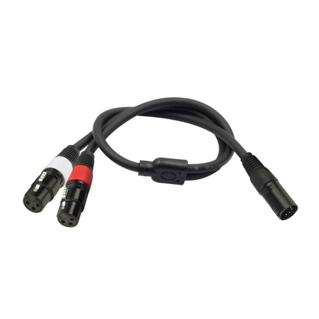 TISHITA XLR 5-Pin Male to 3-Pin Female 2CH Camera Audio Cable Flexible XLR Lead