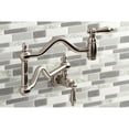 thumbnail image 3 of Kingston Brass KS2108AL Heritage Two-Handle 1-Hole Wall Mount Pot Filler Faucet in Brushed Nickel, 3 of 8