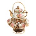 thumbnail image 4 of Tea Cups and Saucers Set Coffee cups set Pot Ceramic Coffee Cup Set Floral for Cafe, 4 of 9