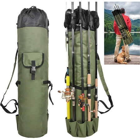 OROOTL Fishing Rod Carrier Fishing Pole Bag Fishing Rod Case Fishing Bag Fishing Gear Equipment Fishing Rod Bag Travel Carry Case Large Capacity Waterproof Fishing Reel Bag Case Fishing Gifts for Men