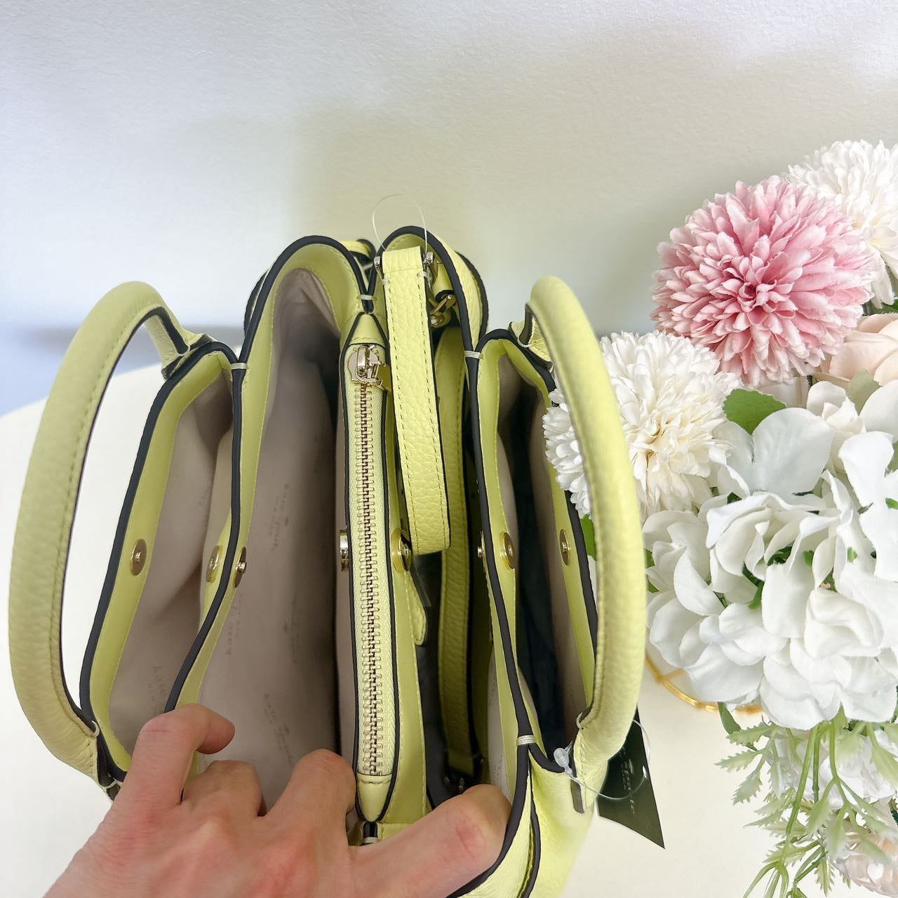 Kate Spade New York Women's Dumpling Small Leather Satchel (Tennis Ball)