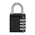 thumbnail image 3 of Candado de combinación de 4 dígitos para puerta de almacén de gimnasio, candado antirrobo de metal para exteriores, candado grande, 3 of 4