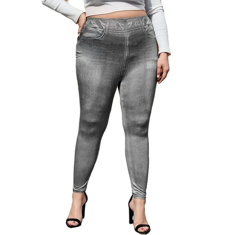 Plus size jeggings store high waist