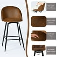 thumbnail image 6 of Homy Casa 26" Swivel Counter Height Bar Stools, Set of 2, Brown Faux Suede, 6 of 6