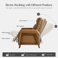 thumbnail image 4 of Modern Power Genuine Leather Recliner Chair with USB and Solid Wood Legs for Living Room Camel, 4 of 8