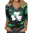 thumbnail image 2 of Arlun Women's St.Patrick's Day T-Shirts Trendy Shamrock 3/4 Sleeve V-Neck Tops Irish Traditional Festival Graphic Tees Casual Stylish Party Spring T Shirt 5-Green XXXL, 2 of 3