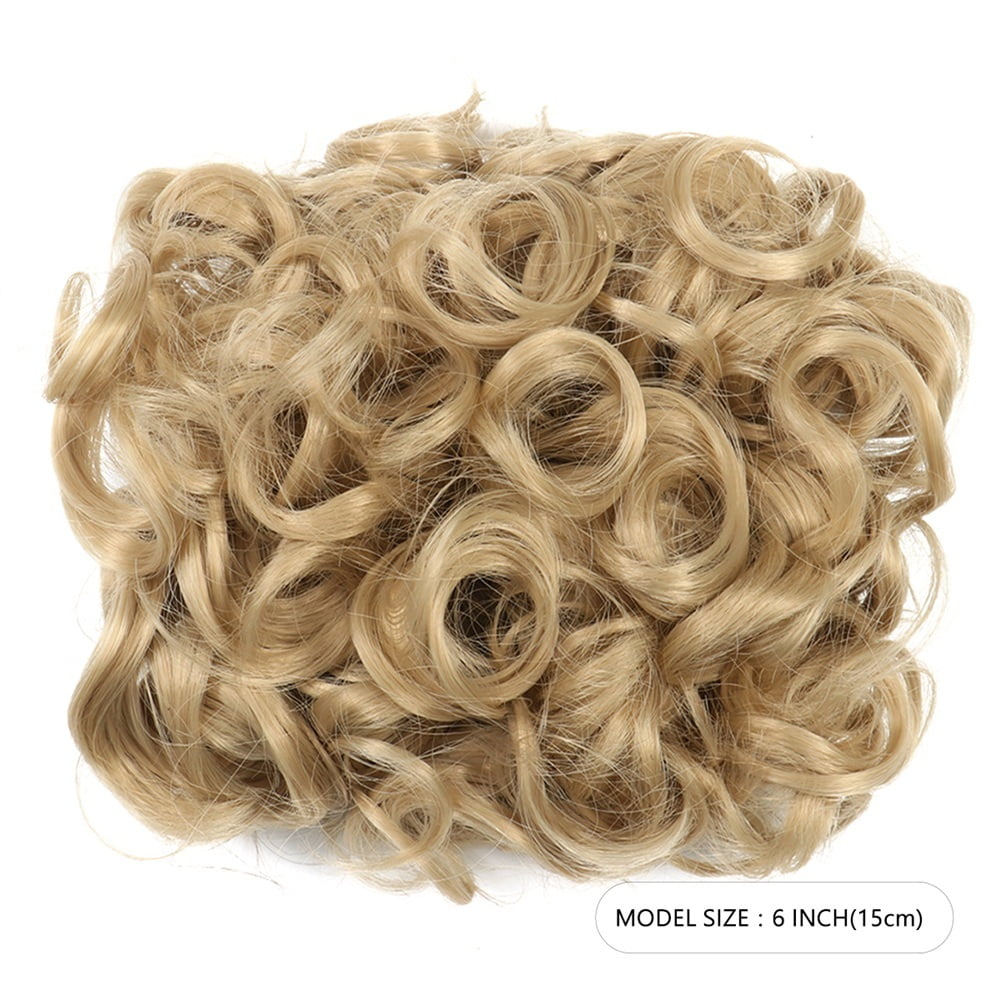 Short Messy Bun Hair Piece Curly Dish Hair Bun Extension Combs Clip in Ponytail Scrunchies