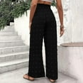 thumbnail image 7 of SELONE Black Wide Leg Pants for Women High Waist Polyester Lounge Trousers Ankle Length Baggy Casual Pants Black 2XL, 7 of 7