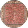 thumbnail image 1 of Ahgly Company Tapis Rond Traditionnel Intérieur Cuivre Clair Or Persan, 4 Pieds Rond, 1 of 6