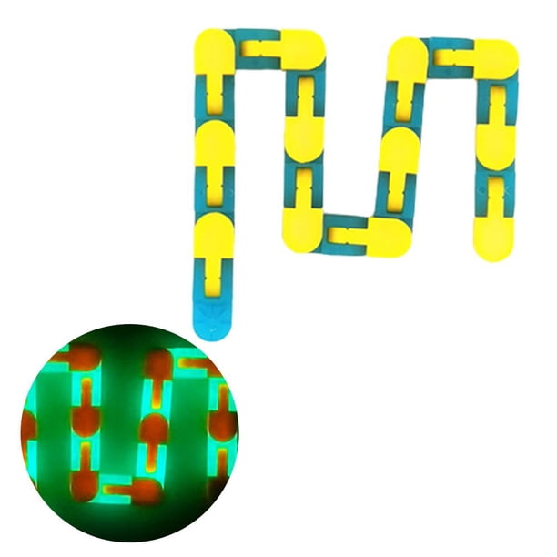 Cadena Plegable De Descompresión Luminosa De 24 Enlaces Para Niños Y Adultos, Pista De Cadena De Bicicleta, Juguetes Para Inquietos, Juguetes Educativos Kearding OD014928-04