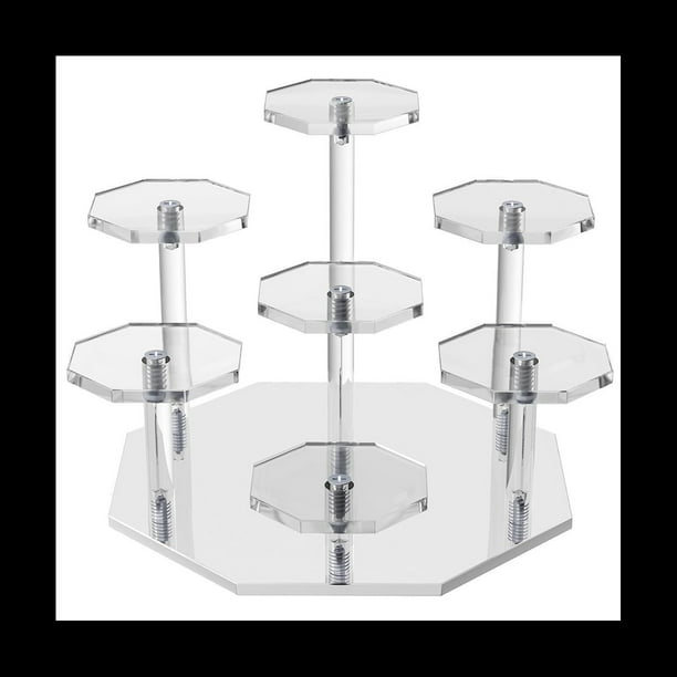 Soporte de ExhibicióN Elevadores AcríLicos, Organizador de Perfumes de 7 Niveles y Soporte para Cupcakes, Soporte de ExhibicióN de Almacenamiento para Coleccionables y ArtesaníAs